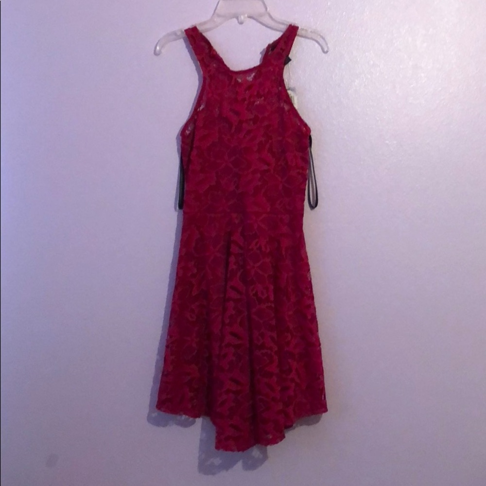 Red lacy dress!